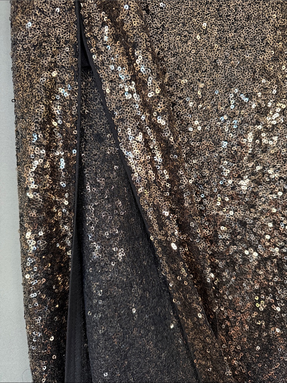 Sequin Maxi Skirt Size S excellent condition w/side slit Chocolate - Picture 3 of 7